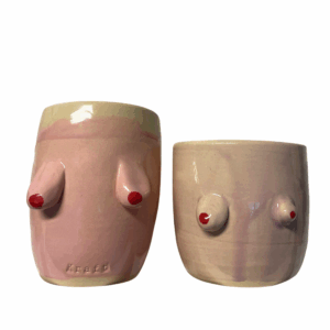 (UTSOLGT) Håndlaget "Puppekopp" - Rosa